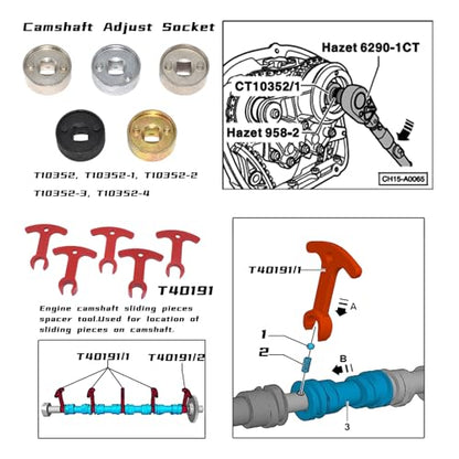 Camshaft Crankshaft Engine Timing Tool Kit, 31PCS Set | Compatible with Audi VW VAG 2006-2018 EA888 1.8T 2.0T, with Carry Case & Gloves - size: 31PCS