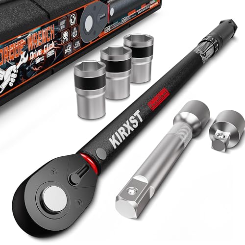 1/2" Drive Torque Wrench 8-168Ft.-Lb./10.9-227.9Nm, Two-way Adjustable 72-tooth Click Torque Wrench, Dual Scale, ±3% Accuracy Wrench, Suitable for Maintenance Bicycles, Cars and Trucks - size: 1/2" 8-168 ft.1b