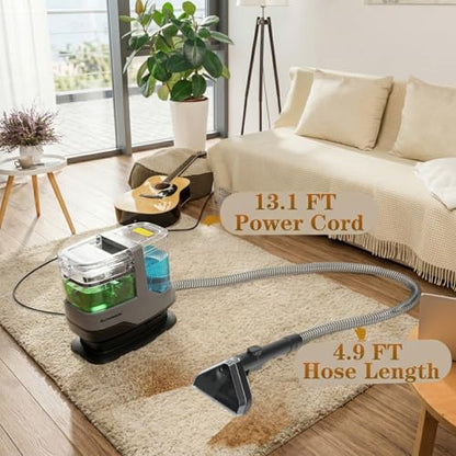 Carpet Spot Cleaner Machine, Mini Portable Upholstery & Couch Shampooer | 17KPa Suction, Deep Cleaning Compact Handheld Car Shampoo Machine for Sofa, Rug, Stairs & Pet Stains - color: Black