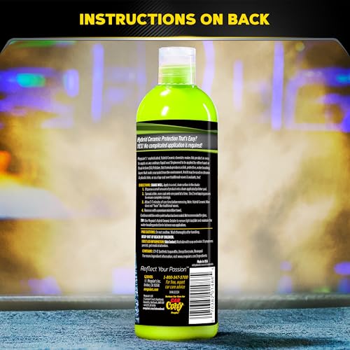 Meguiar's Hybrid Ceramic Liquid Wax, Shield Your Paint with a Residue-Free Liquid Car Wax with Advanced SiO2 Hybrid Technology and Long-Lasting Water-Beading Protection, 16 Oz Bottle - size: 16 Fl Oz (Pack of 1)