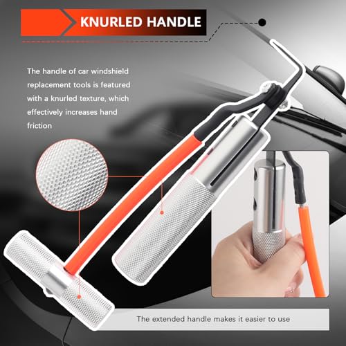 Car Windshield Removal Tool,Upgraded Auto Glass Removal Tools with Non-Slip Knurled Handle & Sharp Blade Tip,Extended & Portable Car Windshield Cutting Tool for Cars SUVs