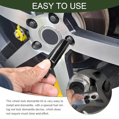 6 Spline Lug Nut Socket, Black Spline Locking Lug Nut Removal Tool, Car Drive Tuner Socket Key, Wheel Lock Removal Kit for 21mm/13/16 Inch and 22mm/7/8 Inch Hex Socket Wrench (Large 6 Spline) - color: Large 6 Spline