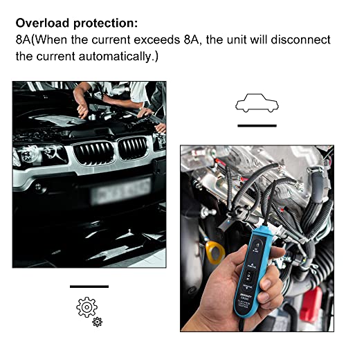 allsun Professional Automotive Circuit Tester,Short Circuit Finder with Buzzer Alarm & LED Light, 6-24V Power Detector Probe with Overload Protection, 5m Cable for Car DIY Repair - size: GMEM285