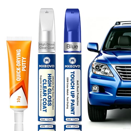 Blue for Car Touch Up Paint Kit, All-in-One Car Paint Scratch Repair Kit with Fast Dry Putty and Glossy Clear Coat,Easy At-Home Car Scratch Restoration - color: Blue, size: Universal