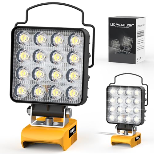 Ecarke LED Work Light Compatible with DeWALT 20V Batteries, 112W 11200LM Cordless Flood Light with Low Voltage Protection, 20V Tools Flood Light for Job Site, Construction Camping(Tool Only) - color: 112W