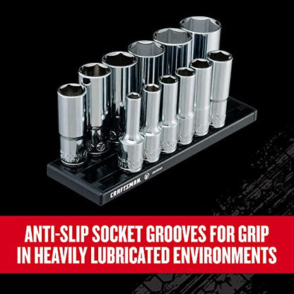 CRAFTSMAN V-SERIES Socket Set, Deep SAE, 3/8 Inch Drive, 12 Piece (CMMT17360V) - style: Deep SAE