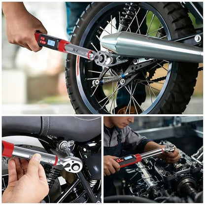 3/8" Drive Digital Angle Torque Wrench 2-44 Ft.lb (3-60 N.m), Angle Measurement 0.1° with LED Display & Buzzer, for DIY Auto Car Motorcycle Repair & Engineering - size: Angle 3/8" 3-60N.m/2-44Ft.lb