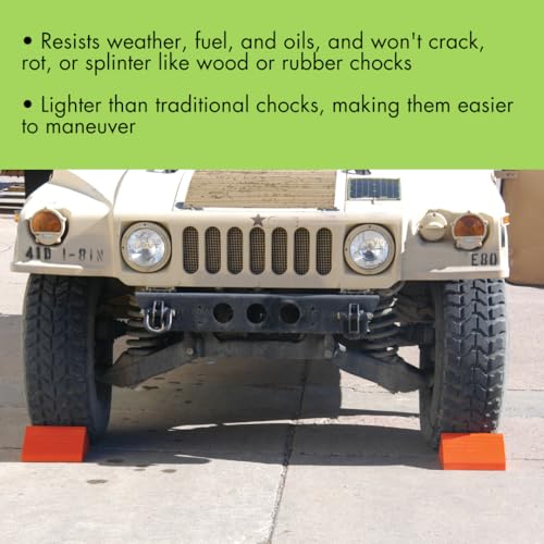 Checkers One Large Wheel Chock for 27-32" Tires, Heavy Duty Wheel Chocks for Semi Trucks, Utility, Tractor Trailer, 20k lb Load Capacity, Made in the USA, Polyurethane, UCTS003