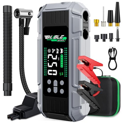 8000A Jump Starter with Air Inflator/Deflator Compressor, 65W Charging Car Battery Jump Starter (All Gas/16L Diesel), 24800mAh 150PSI Battery Jumper Starter Portable, Jump Box Jump Pack with LED Light
