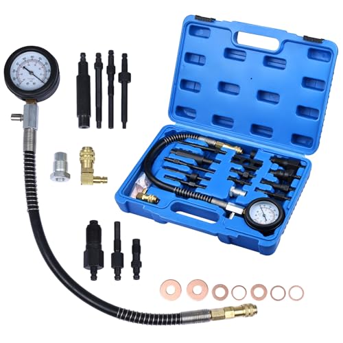 8MILELAKE 1000psi Diesel Direct & Indirect Engine Compression Pressure Tester Gauge Test Tool Kit