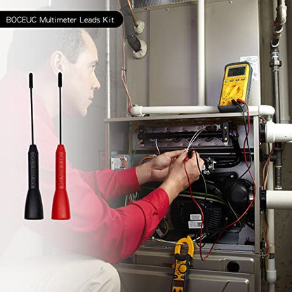 Multimeter Needle Probe Pins, Extendable Needle Probe Set Non-Destructive Piercing Needle Probe Tip Adapter for 2mm Test Probes - size: 2 PCS