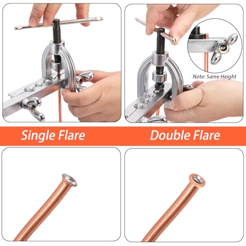 Fasmov 25 ft 3/16" Copper Coated Brake Line Kit, Brake Line Flaring Tool Kit (Includes 16 Fittings and 4 Unions Brake Line Fittings) + Double & Single Flaring Tool Kit