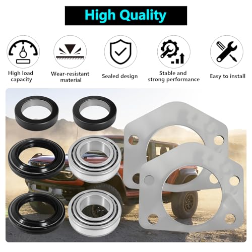 2 Set Rear Axle Bearing Seal & Press Ring Kit for Jeep TJ w/Dana 44 97-06