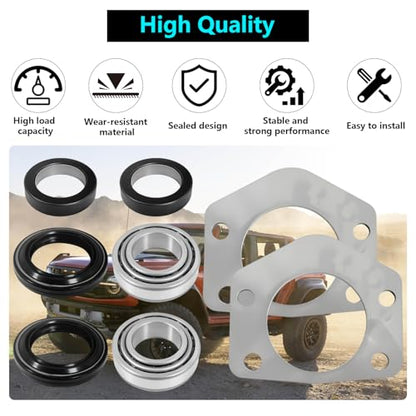 2 Set Rear Axle Bearing Seal & Press Ring Kit for Jeep TJ w/Dana 44 97-06