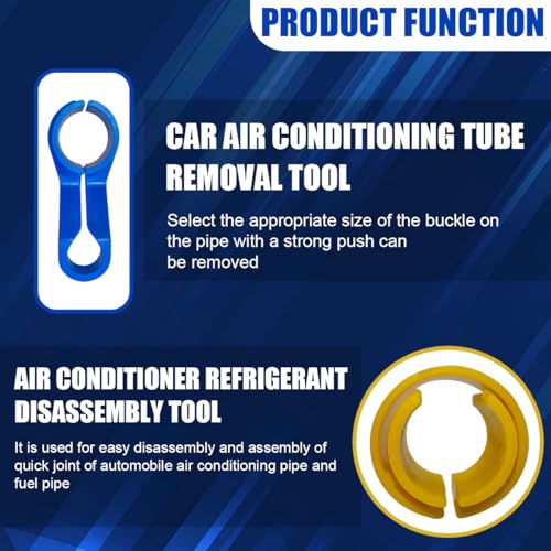 16PCS Car AC Fuel Line Disconnect Tool Set, Master Quick Disconnect Tool Kit Includes 1/4 5/16 3/8 1/2 5/8 3/4 7/8 Inch, Valve Core Remover with Storage Box for Transmission Oil Cooler Line