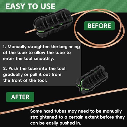 Handheld Tubing Straightener, 1/4 Inch O.D. Manual Tube Straightening Tool for Brake Line Fuel Line Copper/Aluminum/Steel Coils(1/4 Inch) - size: 1/4 Inch