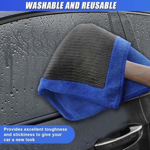Clay Bar Towel for Auto Detailing, 12" x 12" Fine Grade Microfiber Car Chamois Towel, No-Scratch DIY Detail Clay Bar Alternative Cloth Mud Strip Cleaner Tool for Cars Detailing (1PC) - size: 1PC