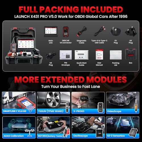 LAUNCH X431 PRO V 5.0,2026 New Gen. OEM Bluetooth Bidirectional Scan Tool w/Canfd Doip,Same as Pro3s+ 5.0,Online Code & 38+ Reset for All Cars,2 Yrs Free Update