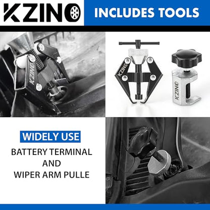 KZINO Windshiled Wiper Puller Tool, Heavy-Duty Arm Battery Terminal Bearing Remover Puller Kit, Windshield Wiper Arm Removal Tool, Arm Bearing Remover Puller Repair Tool