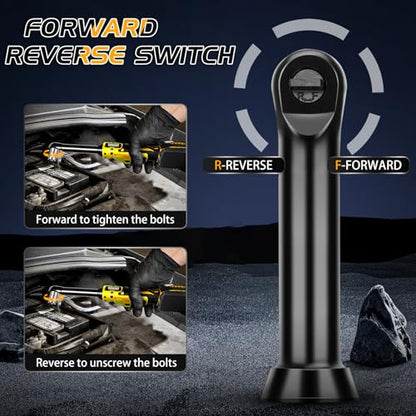 3/8" Cordless Extended Ratchet Wrench Compatible with Dewalt 20V Battery,Brushless Electric Ratchet Wrench Set with Variable Speed,8Pcs Sockets，1/4" Adapter & 6" Extension Bar (Tool Only)