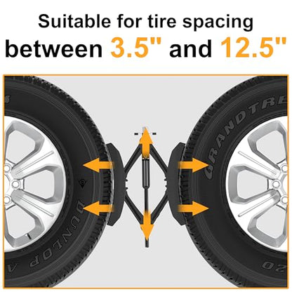 CircleRoad Camper Wheel Chock Stabilizer 2 Sets, Upgraded Side Grain Heavy Duty X-Shaped Stabilizer Wheel Chock RV Travel Trailer Accessories Anti-Move Anti Rust Coating Tire Chalks