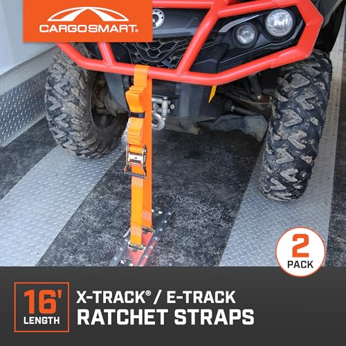 CargoSmart Ratchet Straps - 2-Pack, 2in. x 16ft. for E-Track and X-Track, 3,000-Lb. Capacity - style: 2"x16" 3000 lb