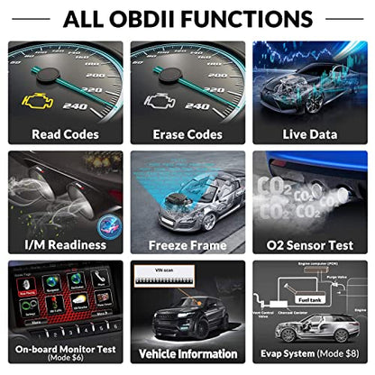 Obd2 Scanner Diagnostic Tool Car Check Engine Fault Code Reader with Reset Clear Error Codes for Chevrolet Toyota Gm Ford Honda Hyundai BMW Bezn VW Audi Vehicles etc Car Accessories CAN Scan