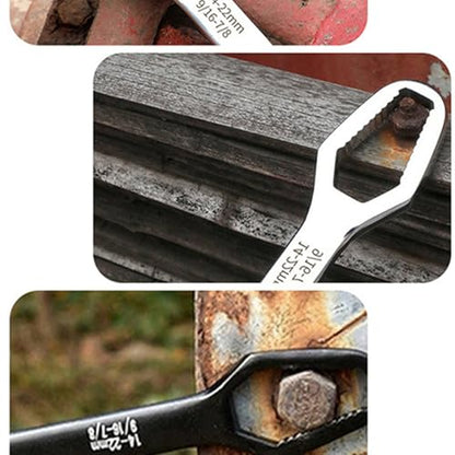 3Pcs Universal Self Adjusting Wrench Set Auto Tightening Double Head Spanner Anti Slip Metric SAE Fastener Tool for 6mm-25mm 1/4in-1in Nuts Bolts Garage Automotive Maintenance - color: Black
