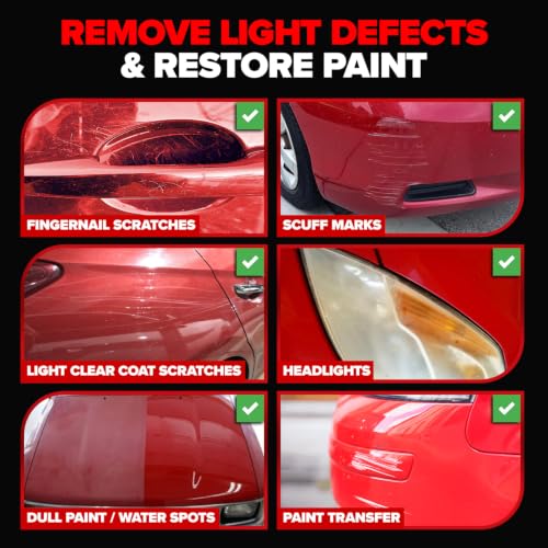 Carfidant Red Scratch & Swirl Remover Polish for Red Cars & Restorer | Car Scratch Remover - style: Red Scratch Remover Kit