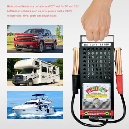 Battery Load Tester, 6V 12V Car Battery Load Checker with Voltmeter and Alligator Clips, Automotive Alternator Tester for Truck RV Motorcycle Boat Batteries, Car Accessories