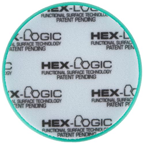 Chemical Guys, Hex-Logic Heavy Polishing Pad, Green, 6.5 in for 6 in Plates | Firm green polishing foam pad applies heavy polishes and light compounds, cutting swirls on dual-action polishers - size: 6.5 Inch Pad (1 Pack), style: Heavy Cutting
