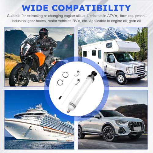 Oil Extractor Pump for Oil Change, 500cc Manual Fluid Extractor Pump with Extension Tubes, Oil Pump Extractor for Car Boat Truck RV Motorcycle, Fluid Pump for Transmission & Antifreeze
