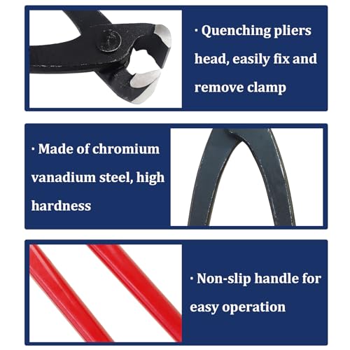 CV Boot Clamp Pliers Tool with 30 Pcs CV Boot Clamp Kit, 15PCS Large and 15PCS Small, Universal Adjustable Axle Clamps Tool Kit