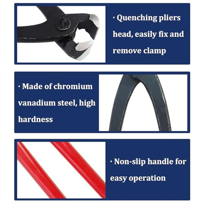 CV Boot Clamp Pliers Tool with 30 Pcs CV Boot Clamp Kit, 15PCS Large and 15PCS Small, Universal Adjustable Axle Clamps Tool Kit