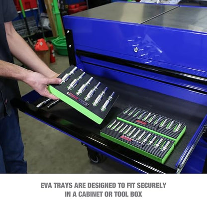 OEMTOOLS 23985 10 Piece 1/4" Drive Deep Socket Set, SAE Sizes 3/16"-9/16", Rust-Resistant 1/4 Drive Socket Set, EVA Storage Tray, Heat-Treated Alloy Steel Sockets - style: 1/4" SAE