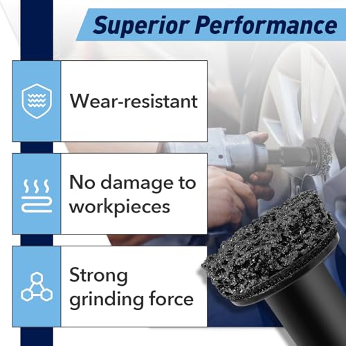 9 PCS Wheel Hub Cleaning Tool, Brake Hub Cleaning Kit Includes 5 Pads, Compatible with Electric Drills or 1/2" Impact Wrenches, Suitable for Car & Truck - color: 9-PACK
