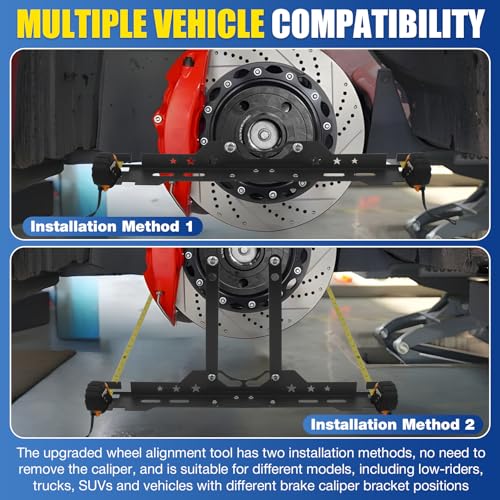 Loyala Wheel Alignment Tool 2 PCS Toe Alignment Tool Plates with 2 Measuring Tapes Camber Alignment Tool for Automotive Truck SUVs RV Tire Repair Home Use Automotive Tools