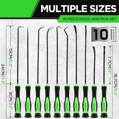 SWANLAKE 10-Piece Hook and Pick Set, Automotive Pick Tool Set for Car Auto Oil Seal/O-Ring Seal, Gasket Hook, Puller Remover Tools