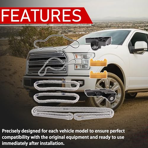Timing Chain Kit with Water Pump Compatible With Ford F150 V6 | for 11-17 Ford F150 Edge Explorer, Taurus, Mustang, Flex, Timing Alignment Camshaft Holding Tool, Holder Tool, BL3Z-6268-A