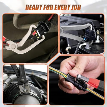 4PCS Electrical Disconnect Pliers Kit, Professional Electrical Connector Removal Tool, Automotive Electrical Terminal Connector Separator Removal Tool, for Cars Sensors, Coils, Fuel Injectors