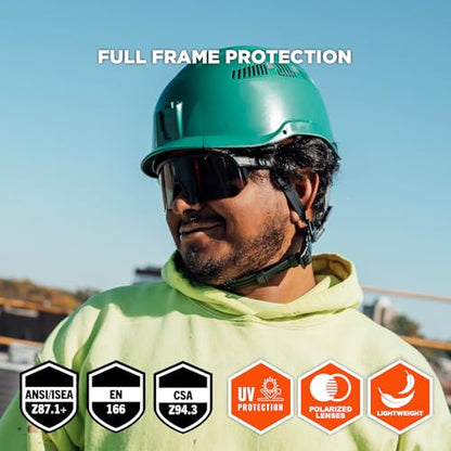 Ergodyne Skullerz AEGIR Safety Sunglasses, High Contrast Color Enhancing Lenses, ANSI z87.1 - color: High Contrast Smoke Lens