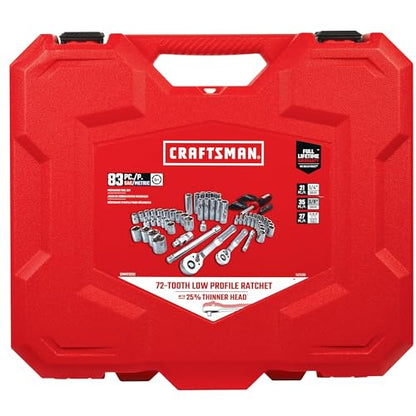 CRAFTSMAN Mechanics Tool Set, 83 Piece Hand Tool and Socket Set SAE/Metric (CMMT12121) - style: NEW 83 Piece Set