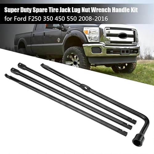 Spare Tire Tool Kit, Super Duty Spare Tire Jack Lug Nut Wrench Release Repair Handle Kit with Leather Case Replacement for Ford F250 350 450 550 2008-2016