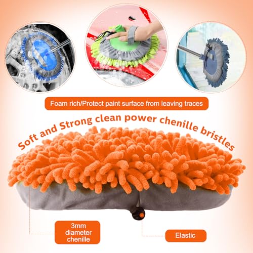 Layhit 10 Pcs Car Wash Mitt Set, Brush Not Included, Microfiber Mitt Cleaning Car Truck Washing Tools Kit RV Pickup Chenille Scratch Replacement (Multicolor) - color: Multicolor