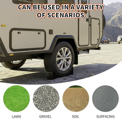OULEME Wheel Chocks, Tire Chocks for RV Travel Trailer/Boat Trailer/Camper, Wheel Block Stopper with Handles, 4 Pack