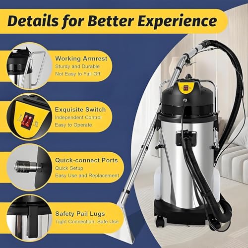 Extractor Vacuum Washing Machine,Portable Extractor for Car Detailing,Commercial Carpet Cleaner Machine, 1034w - Ultimate Cleaning Power 30L/7.93gal (20L) - size: 20L