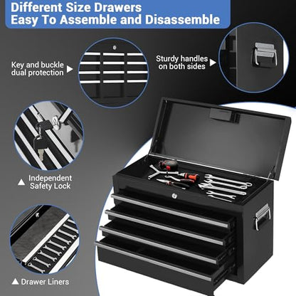 5-Drawer Rolling Tool Chest with Wheels and Locking System, Portable Tool Cabinet for Garage, Workshop, Mechanic, Heavy Duty Tool Box with Drawers, Detachable Storage for Home and Shop, Black - style: 5-Drawer Tool Box