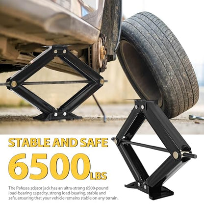 RV Scissor Jack Stabilizer 6500lb Heavy Duty 24" RV Trailer Stabilizer Leveling Scissor Jack for RV Camper with Crank Handle - 2Pack - size: 24’‘ 2pc