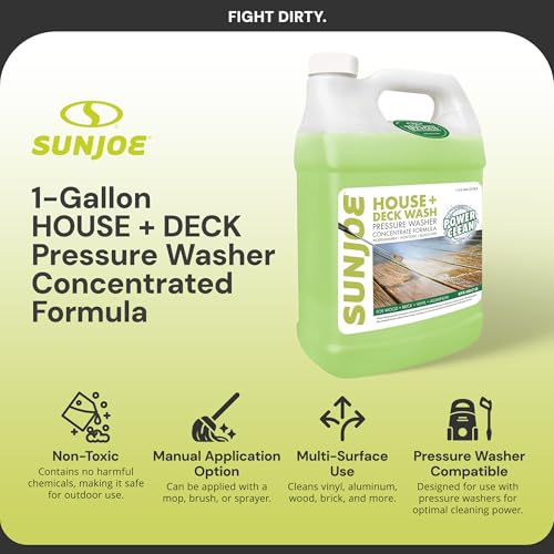 Sun Joe SPX-HDC1G House and Deck All-Purpose Pressure Washer Rated Concentrated Cleaner, 1-Gallon , White , 128 Fl Oz (Pack of 1) - style: House & Deck Cleaner