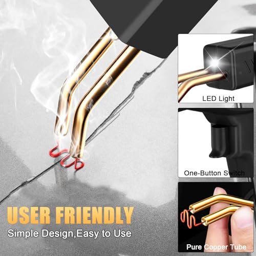GNI 200W Plastic Welder Kit, 1200Pcs Staples Plastic Repair Kit, Professional Plastic Welding Kit, Plastic Bumper Repair Kit with Portable Toolbox, for Car Bumper/Kayaks Plastic Repairs